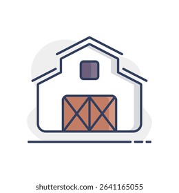 Barn isolated icon. Farm animal sign. Graph symbol for your web site design, logo, app, UI. Vector illustration