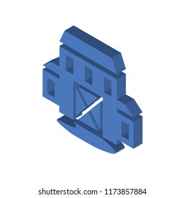 Barn isometric left top view 3D icon