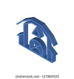 Barn isometric left top view 3D icon