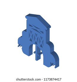 Barn isometric left top view 3D icon