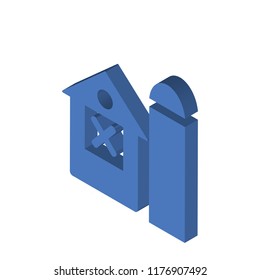 Barn isometric left top view 3D icon