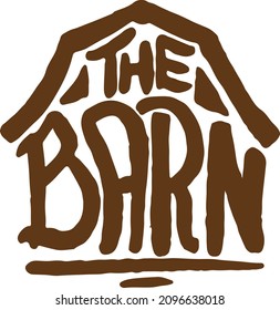 The Barn Lettering Brown Logo, for Restaurant or Barberque  Steak House