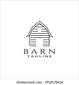 barn line art logo design simple illustration