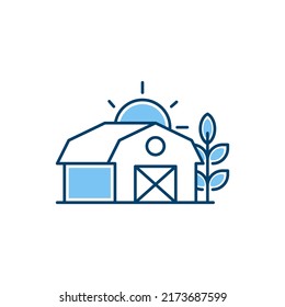 Barn line icon. linear style sign for mobile concept and web design. Outline vector icon. Isolated on white background