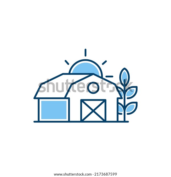 Barn\
line icon. linear style sign for mobile concept and web design.\
Outline vector icon. Isolated on white\
background
