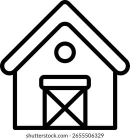 Design de vetor de ícone de linha de celeiro