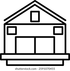 Barn Line Vector Icon Design