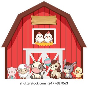 Barn little farm party birthday cute animals