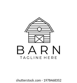 barn logo line art vector icon symbol illustration design