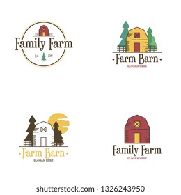 Barn logo set vector. Farmhouse logo set vector