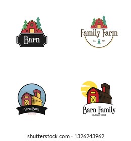 Barn logo set vector. Farmhouse logo set vector