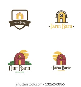Barn logo set vector. Farmhouse logo set vector