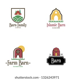 Barn logo set vector. Farmhouse logo set vector
