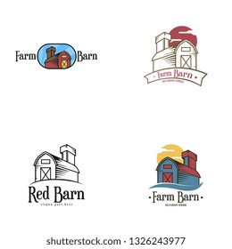 Barn logo set vector. Farmhouse logo set vector