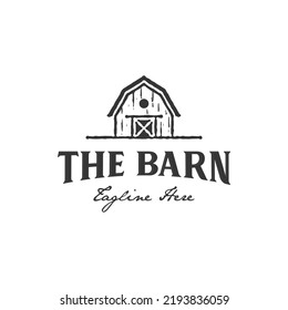 Barn logo silhouette rustic vintage retro emblem design, broken old barn or warehouse icon vector design