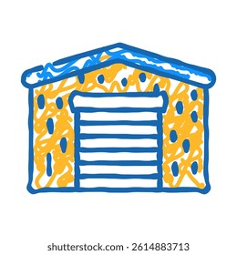 barn metal frame doodle icon sketch vector. barn metal frame sign. isolated symbol illustration