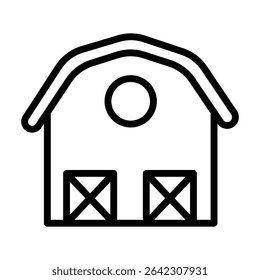Barn Outline bold Ícone de vetor que pode ser facilmente modificado ou editado 