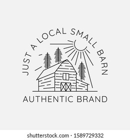 Barn Outline Logo Design Vector Template