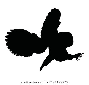 Barn Owl Black Silhouette Vektorgrafik