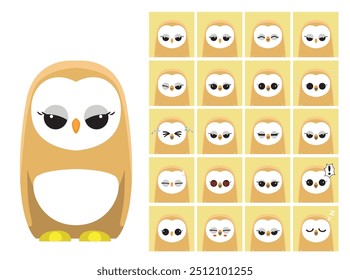 Stalleule Cartoon Emotion Gesichter Vektorgrafik