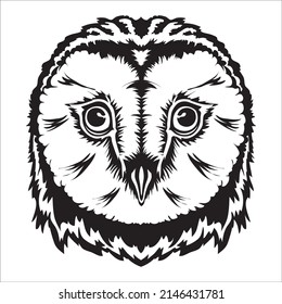 Barn Owl cute cartoon face vector iilustration in hand drawn style, perfect for tshirt and mascot design