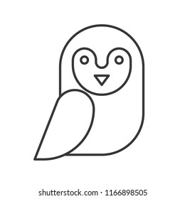 barn owl, halloween related hollow outline icon, editable stroke