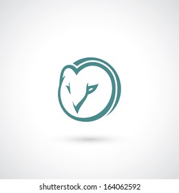 Barn owl symbol - vector illustration