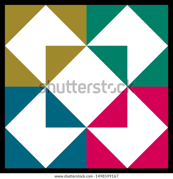 Barn Quilt Pattern Patchwork Design Abstract Stock Vector Royalty