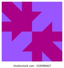 Barn quilt pattern, Quilting blocks, Patchwork design, Abstract geometric tile Vector illustration