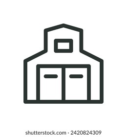 Barn shed isolated icon, poultry farm building vector symbol with editable stroke