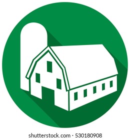 barn and silo flat icon 