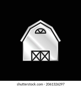 Barn silver plated metallic icon