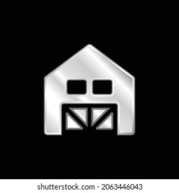 Barn silver plated metallic icon
