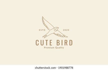 Barn Swallow bird line logo symbol icon vector graphic design 