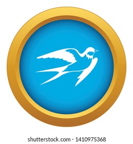 Barn swallow icon blue vector isolated on white background for any design