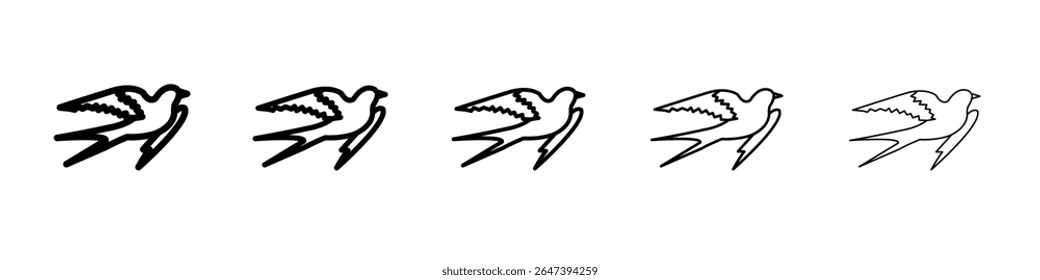 Ícone de deglutição de celeiro logotipo de conjunto de ilustração plana