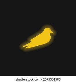 Barn Swallow yellow glowing neon icon