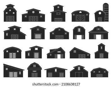 Barn vector black icon. Isolated black set icon granary.Vector illustration barn on white background .