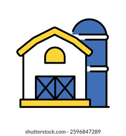 Barn vector filled outline icon. EPS 10 file
