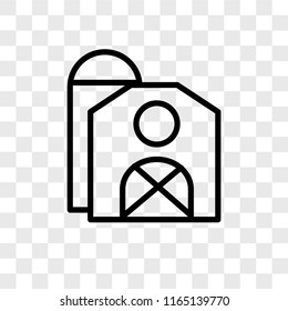 Barn vector icon isolated on transparent background, Barn logo concept