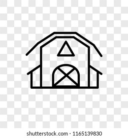Barn vector icon isolated on transparent background, Barn logo concept