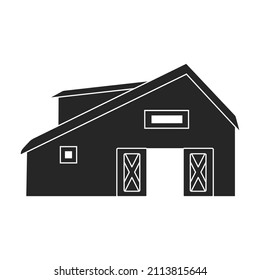 Barn vector icon.Black vector icon isolated on white background barn.