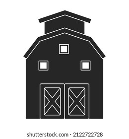 Barn vector icon.Black vector icon isolated on white background barn.