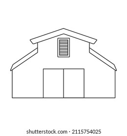 Barn vector icon.Outline vector icon isolated on white background barn.