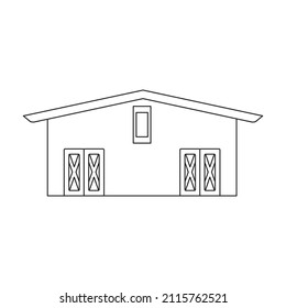 Barn vector icon.Outline vector icon isolated on white background barn.