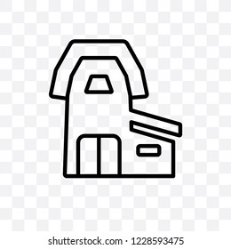 Barn vector linear icon isolated on transparent background, Barn transparency concept can be used for web and mobile