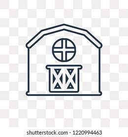 Barn vector outline icon isolated on transparent background, high quality linear Barn transparency concept can be used web and mobile
