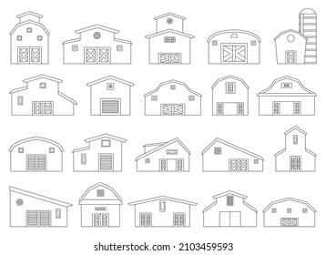 Barn vector outline icon. Isolated outline set icon granary.Vector illustration barn on white background .