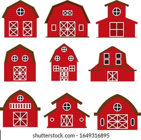 Barn Vector Set Collection Graphic Clipart Design