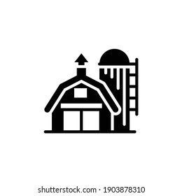 Barn vector solid icon style illustration. EPS 10 file